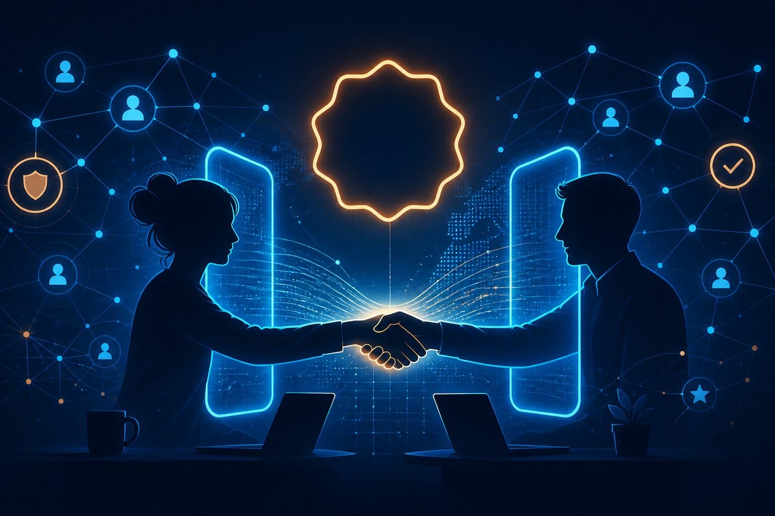 Illustration : mise en relation directe entreprise–freelance sans commission