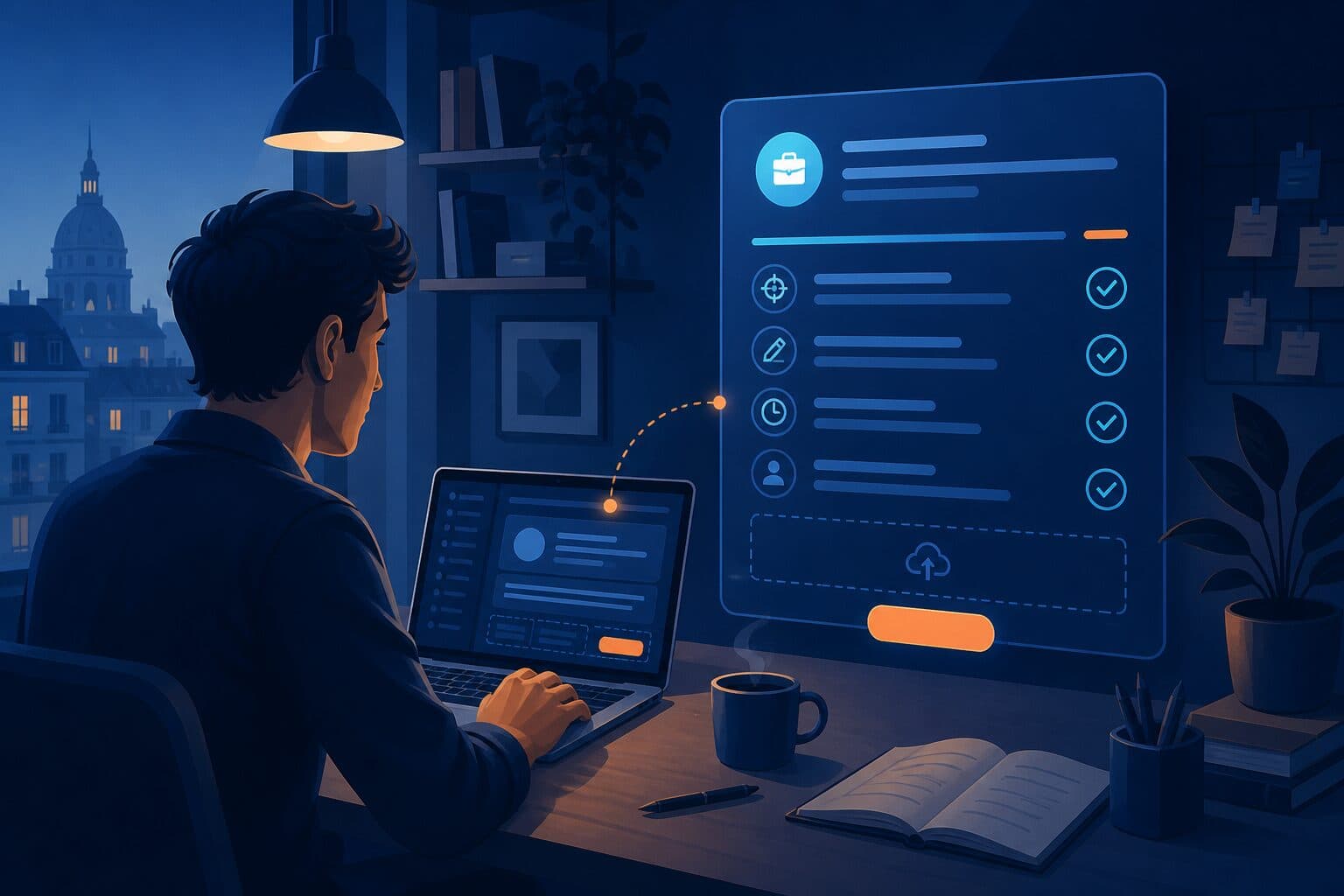 Illustration : publication d’une mission freelance depuis un ordinateur portable